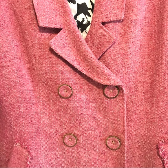 CAbi Madison Avenue tweed pea coat peacoat 12 L - Picture 6 of 8